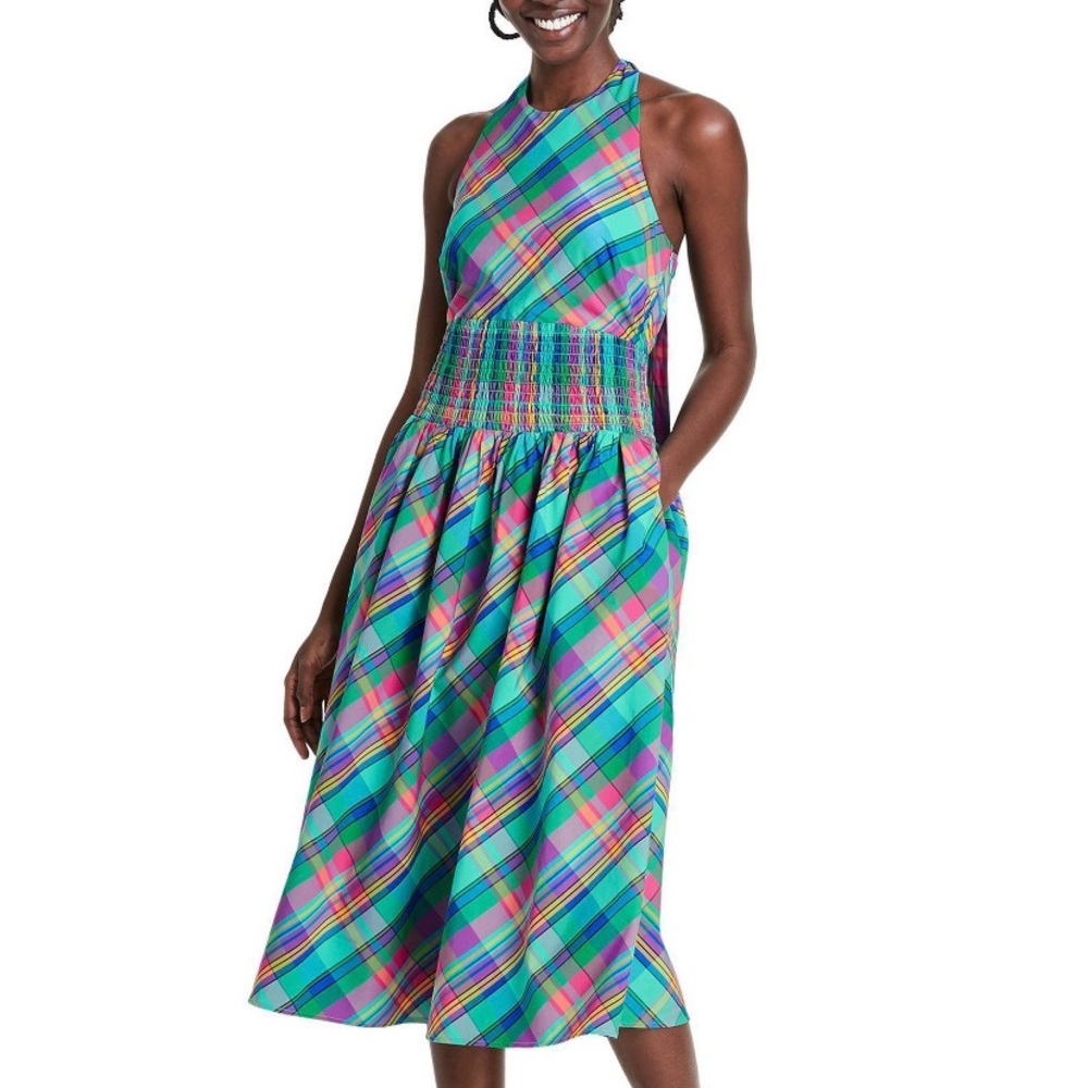 Christopher John Rogers Halter Bow Back Dress